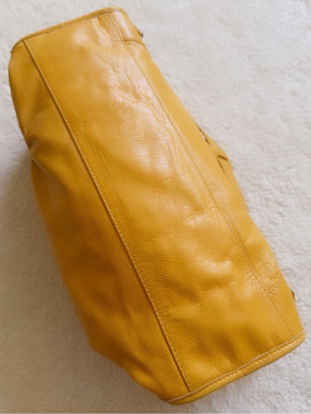 RARE💖 BALENCIAGA Mustard Yellow Medium CITY Motorcycle Shoulder Handbag Vintage - Picture 12 of 14